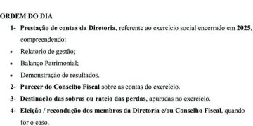 Edital de Convocação de Assembleia Geral Ordinária – Coopeguajará